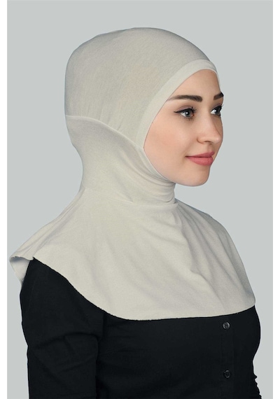 Altobeh Kadın Tesettür Pratik Boyunluklu Ninja Hijab - Sporcu Bone Eşarp Şal - Koyu Krem
