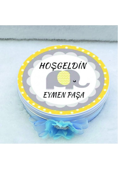Bebek Çikolatası Sarı Giri Fil Temalı Uv Baskılı Madlen Çikolata