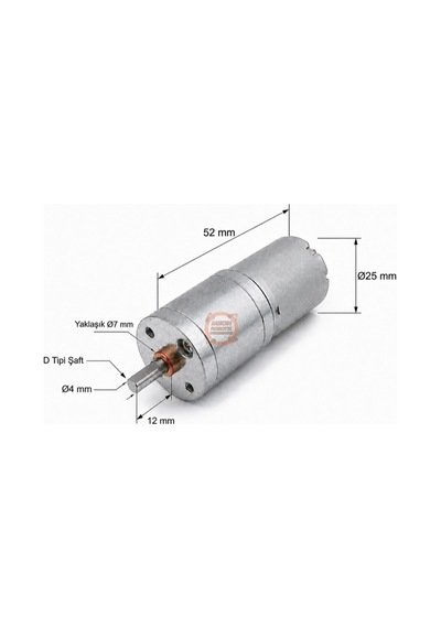 12v 25mm 620 Rpm Redüktörlü Dc Motor Jga25-370