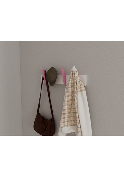 Hepsi3boyutlu Modern Duvar & Kapı Kanca Askılık - 4 Adet Pembe Kanca Askılık - Model No : 4 Pembe