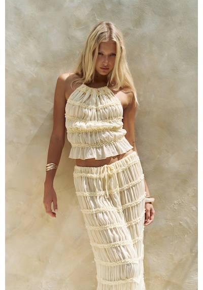 Mai Collection Mai Studios Co. Sofi Transparan Sarı Crop Etek Takım Sarı