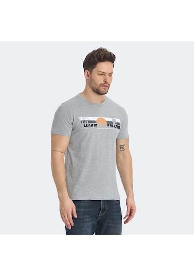 Slazenger RASA IN Erkek Baskılı Gri Tişört