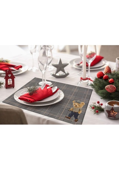 Teddies Kumaş Amerikan Servis 4'lü Set 35x50cm Keten Kumaş, Ulusl. Yıkama Ve Solmama Sertifikası Çok Renkli