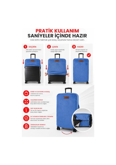 Viscofoam Valiz Bavul Koruma Kılıfı Kadife Kılıf - Lacivert | Ergo Travel
