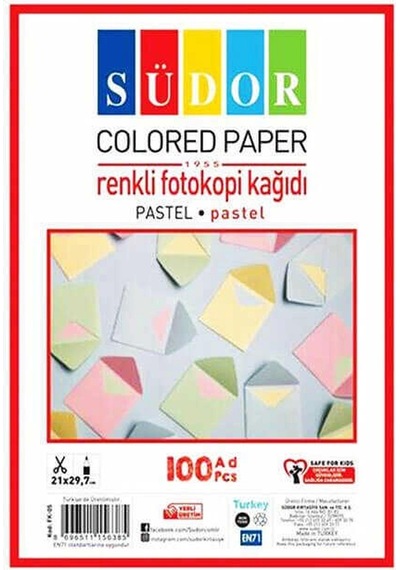 Südor Fotokopi Kağıdı Pastel Renkler 100'lü