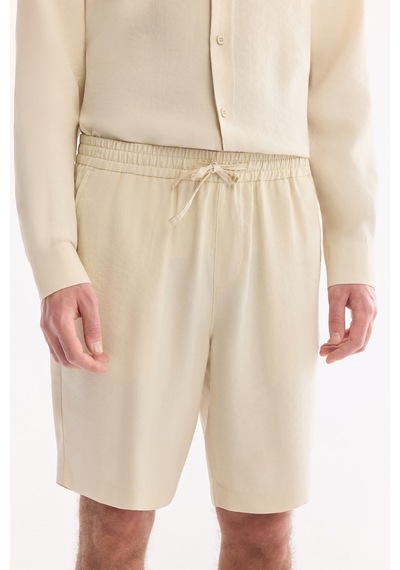 Avva Erkek Ekru Beli Lastikli Nefes Alan Modal Karışımlı Soft Touch Relaxed Fit Şort A61y3703