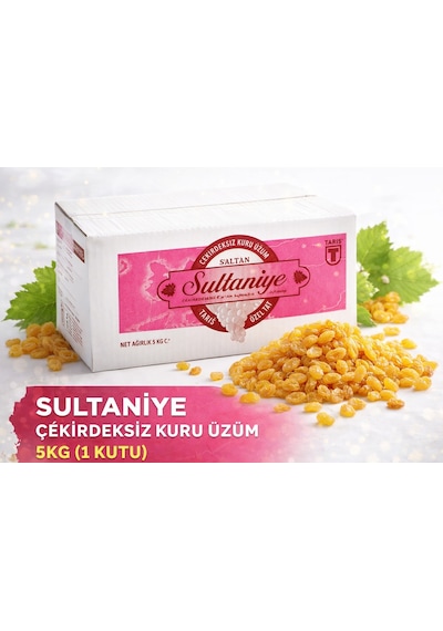 Ariş Sultaniye Çekirdeksiz Kuru Üzüm 5kg 1 Kutu 5 KG
