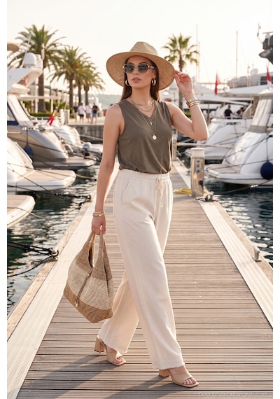 Lela Bayan Pantolon 668yp4760 Taş