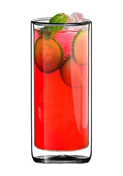 Yeni Tasarım, Çift Cidarlı Cam Su, Latte, Meşrubat, Smoothie Bardağı, 270 Ml, 1 Adet - 12325 Çok Renkli