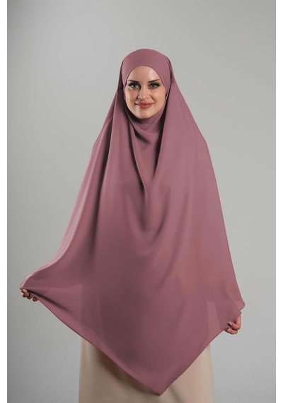 Hürrem Bone Gül Kurusu Pratik Hazır Geçmeli Tesettür Eşarp Krep Bağcıklı Sufle Hijab 2313 18 Gül Kurusu