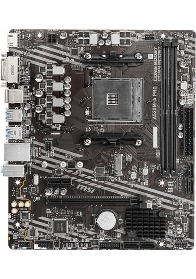 Msı A520m A Pro Ddr4 M2 Pcıe Nvme Hdmı Dvı Pcıe 16x V3 0 Am4 Matx