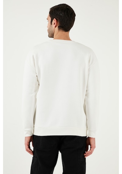 Buratti Pamuk Karışımlı Regular Fit Bisiklet Yaka Erkek Sweat 5905468S Ekru
