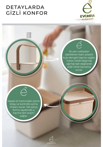 Kapaklı Çok Amaçlı Saklama Kutusu Sepet Organizer 6 Litre Oyuncak Banyo Mutfak Düzenleyici Renkli