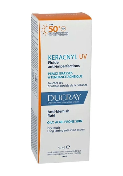 Ducray Keracnyl UV Spf 50+ İmperfections Fluid Leke Karşıtı Güneş Koruyucu 50 ML