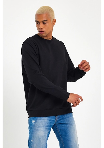 Süperlife Erkek Bisiklet Yaka Regular Fit İnce Sweatshirt Spr 20k30 Siyah