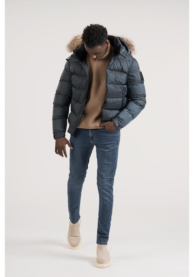 Slimfit Kürklü Kapşonlu Kürk Ve Kapşon Çıkmalı Beli Lastikli Şişme Mont Petrol Mavisi Slimfit Kürklü Kapşonlu Kürk Ve Kapşon Çıkmalı Beli Lastikli Şişme Mont Petrol Mavisi