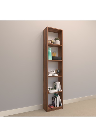 Rafkestir Alina Suntalam Kitaplık ( 40 X 180 Cm ) Hareli Ceviz (Mat)
