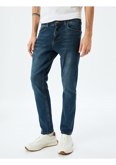 Koton Slim Fit Kot Pantolon - Brad Jean İndigo Stone 5sam40029ıd İndigo - Taş
