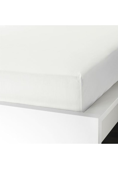 Tek Kişilik Lastikli Çarşaf, Beyaz Renk Ölçü 90x200 cm Pamuklu