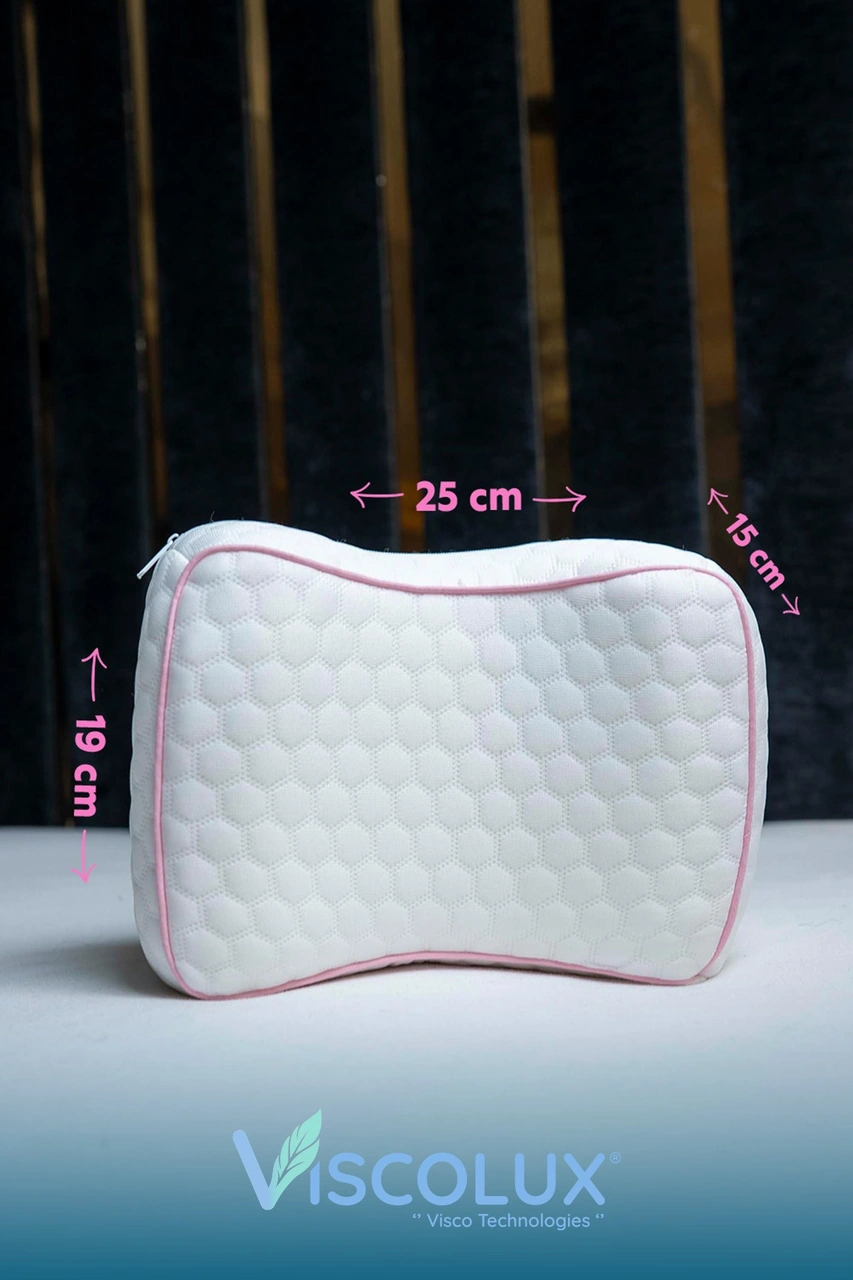 Bacak Arası Ortopedik Yastık - Diz Bacak Arası Visco Yastık Bacak Destek Minderi 25x19x14 Pembe