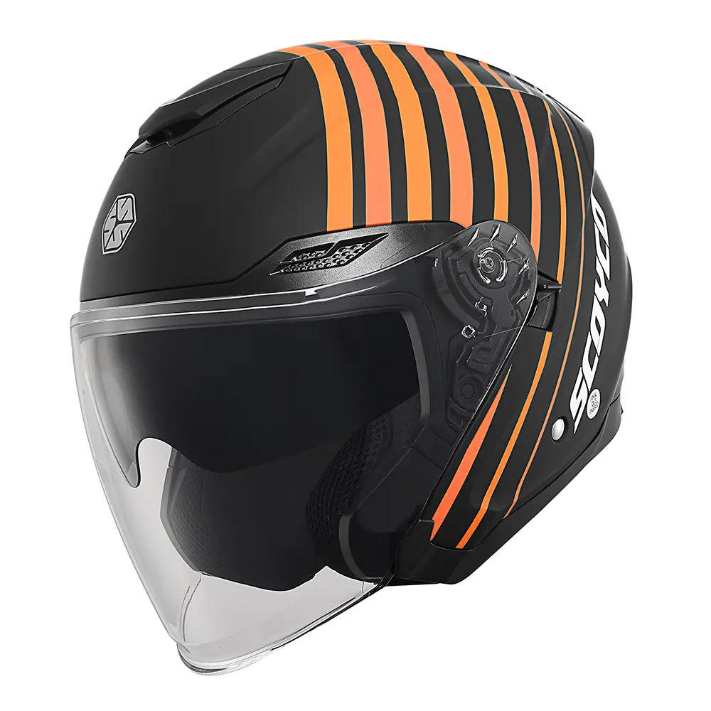 Track Yarım Kask - Güneş Vizörlü Intercom Uyumlu Mat Siyah Dot & Ce Onaylı Beyaz - Siyah - Turuncu Track Yarım Kask - Güneş Vizörlü Intercom Uyumlu Mat Siyah Dot & Ce Onaylı Beyaz - Siyah - Turuncu