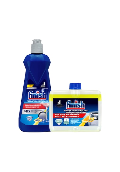 Finish Bulaşık Makinesi Parlatıcı Limon 400 ML+ Makine Temizleyici Sıvı Limon 250 ml