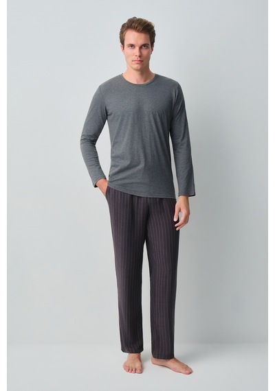 Suwen Tyler Erkek Pijama Takımı Msh10510246893 Koyu Gri