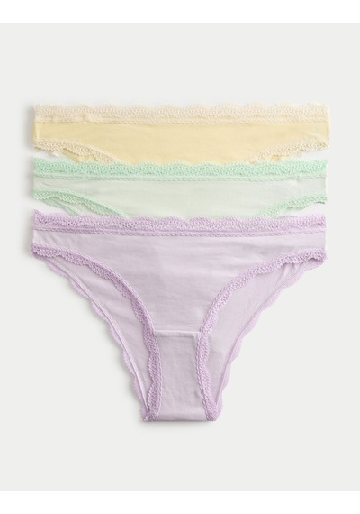 Marks & Spencer 3’lü Pamuk Karışımlı Brazilian Külot Seti T61004842B Mor