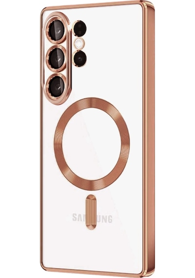 Samsung Galaxy S26 Ultra Uyumlu Kılıf Kamera Lens Koruyuculu Magsafe Özellikli Telefon Kılıfı Kapak Çöl Titanyum