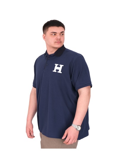 Mode Xl Büyük Beden Erkek T-shirt Polo Yaka H Brouded U25312 İndigo İndigo