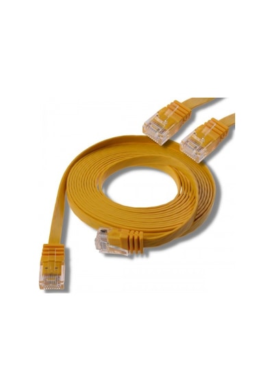 Irenis CAT6 Kablo Yassı Ethernet Network Lan Ağ İnternet Kablosu 5 M Sarı