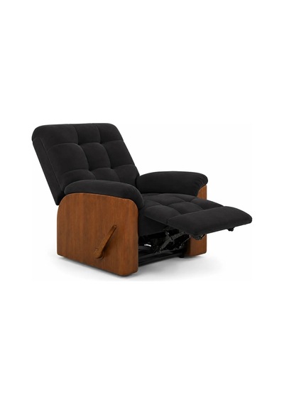 Smarto Relax Ticino Manuel Mekanizmalı Ayak Uzatmalı Ahşap Yan Panelli Polyester Tv Koltuğu Baba Koltuğu Siyah