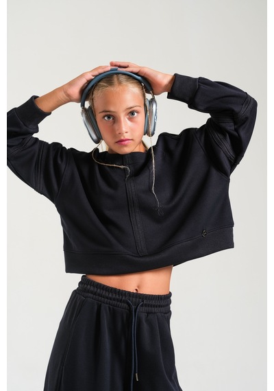 Loco Loco Lacivert Pervazlı Uzun Kollu Çocuk Sweatshirt