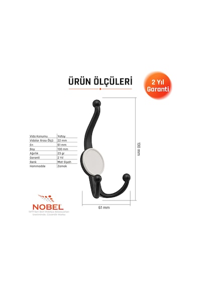 Mi Sket Portmanto Askısı, Metal Vestiyer Askısı, Matsiyah , Duvar Ve Dolap Askılığı 5'li Set Vidalı Matsi Yah