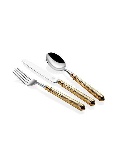 Sola Swiss San Remo Gold Paslanmaz Çelik 84 Parça Çatal Bıçak Seti Altın