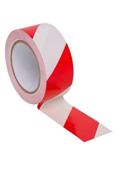 Kırmızı Beyaz Yer Işaretleme Bandı 50mmx30mt