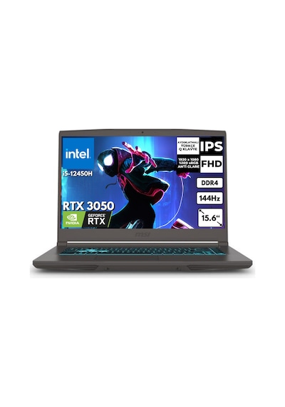 MSI Thin 15 B12UC-1478XTRAT7 i5-12450H 24 GB 512 GB SSD 4 GB RTX3050 15.6" Free Dos Dizüstü Bilgisayar