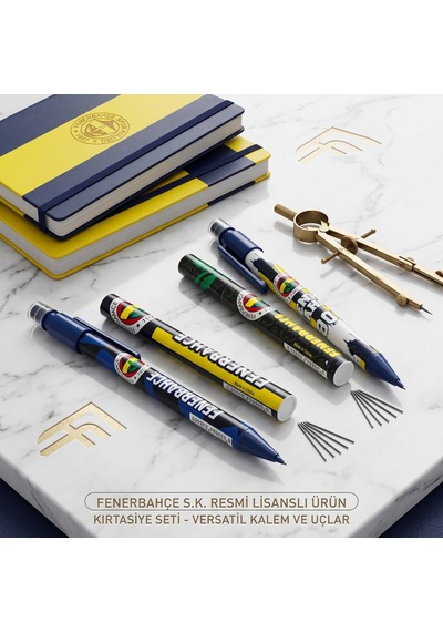 Bakgelal Fenerbahçe Lisanslı Versatil Kalem Ve 0.7 Mm Uç Seti Taraftar Kırtasiye Seti - 9080795065652 Sarı - Lacivert