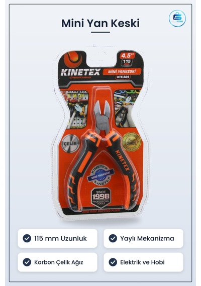Mini Çelik Yan Keski 115 Mm 4.5 İn Yaylı Tel Kablo Kesici Elektri