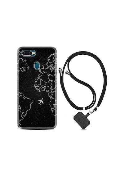 Oppo A5S Kılıf Boyun Askılı Black Plane 1868
