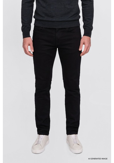 AC&Co / Altınyıldız Classics Ekstra Slim Fit Riss Pamuklu Esnek Erkek Kot Pantolon Siyah