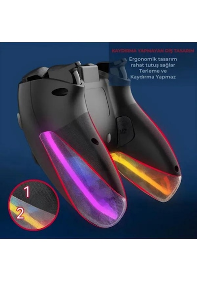Lobo Ps4 Kol Kablosuz Gamepad Oyuncu Kol /çift Titreşim Eksenli Rgb Mod/ps4/switch/pc/androd/Apple Uyumlu iPhone