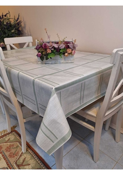 Elyaflı Pvc Masa Örtüsü Modern, Dayanıklı, Silinebilir Ve Şık Görünüm Mrl156 Yeşil