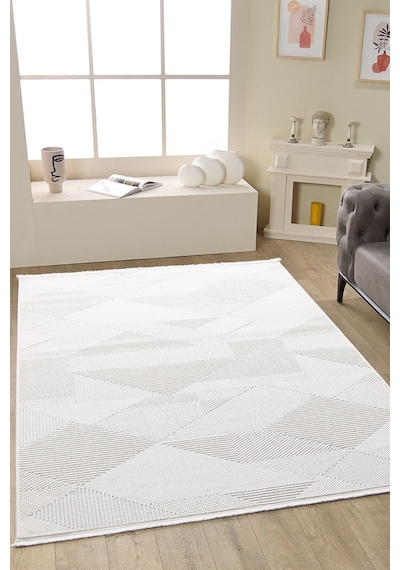 Mariesse Home Naturel Bukleli Yumuşak Dokulu Iskandinav Dokuma Halı Naturelbukle Krem