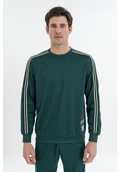 Maraton Comfort Erkek Bisiklet Yaka Yeşil Sweatshirt Yeşil