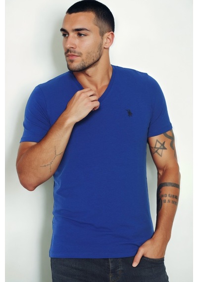 T9568 Dewberry V Yaka Erkek T-shırt-saks