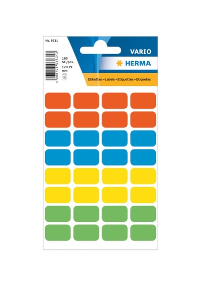 Varıo Etıket 12x19mm Karısık Renk Çok Renkli