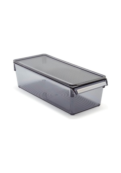 Kapaklı Banyo Mutfak Düzenleyici Raf Ps 360 150 100 Mm Şeffaf M-e27-20-16k Siyah