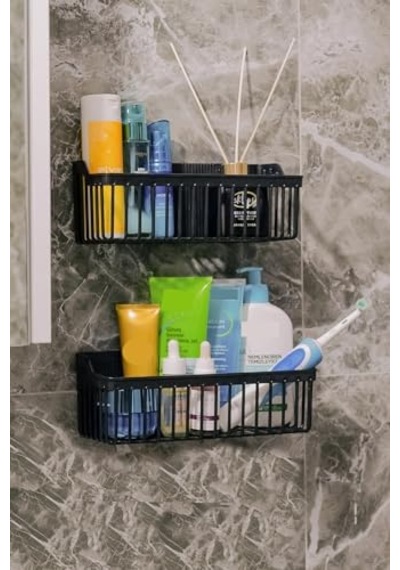 Banyo Rafı 2'li Banyo Düzenleyici Duş Rafı Organizer Şampuanlık Duşakabin Rafı Banyo Organizeri Banyo Askısı P Çok Renkli