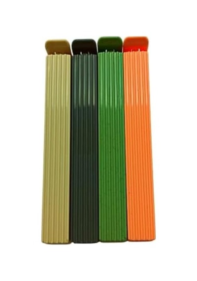 8&apos Li Çok Renkli Pratik Poşet Klipsi, Paket, Ambalaj, Torba, Çanta Kapatıcı Plastik Kilidi, Mandalı Karışık 8 Adet Açık Bej